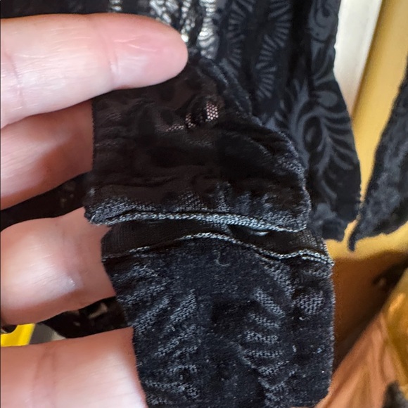 Free People On Dance Floor Sheer Velvet Bodysuit Black Size Small - Picture 13 of 15